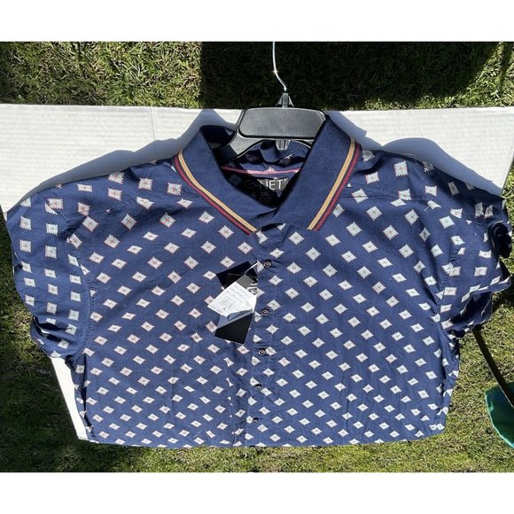 G-Net Button Down Men’s Navy Shirt Size 3XL NWT Style #BSS-61XA - Picture 3 of 6